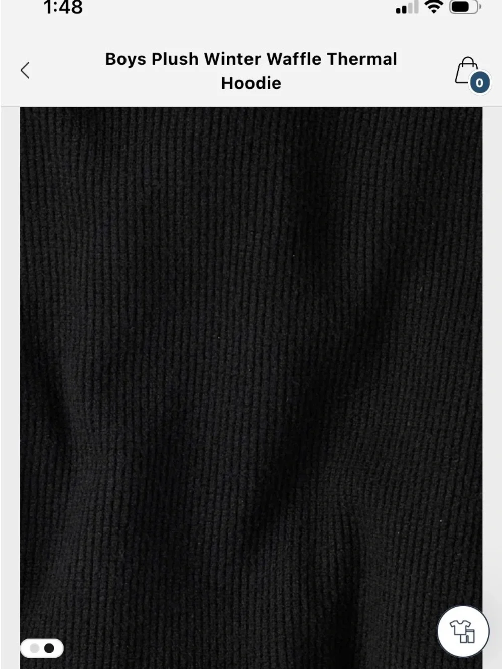 NWT Children's Place Black Ribbed Thermal Hoodie